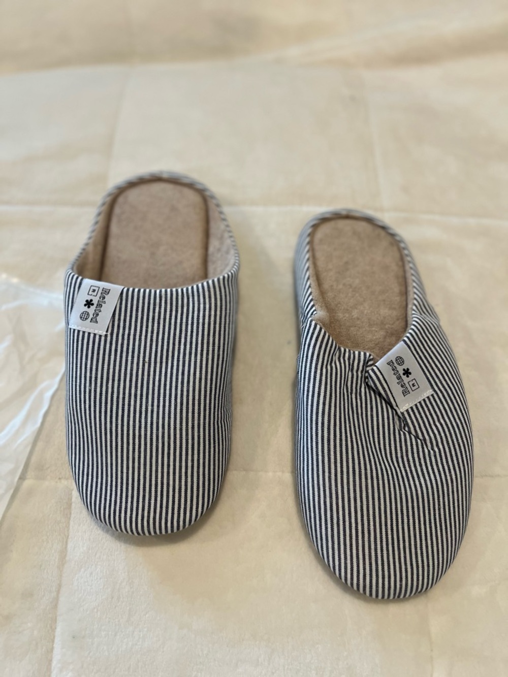 Striped Slip-On Men's House Loafers - Black & White